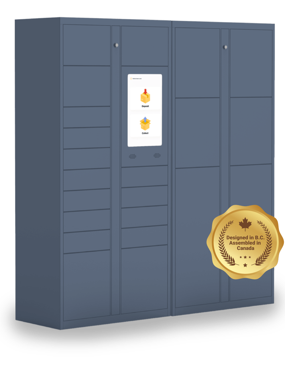 BlueBox locker full-set render product photo side view
